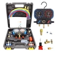 thumbnail image 3 of 3-Way AC Diagnostic Manifold Gauge Set With Case For Charging Fits R410A R134A R22 R404A Refrigerants 5FT Hoses, 3 of 5