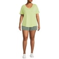 thumbnail image 2 of Terra & Sky Women's Plus Size V-Neck Tee with Short Sleeves, 2 of 5