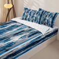 thumbnail image 3 of Homewish Navy Zipper Queen Comforter Set with Fitted Sheet and 2 Pillowcases,Classic Abstract Geometric Zipper Bedding Set,Reversible,4pcs, 3 of 8