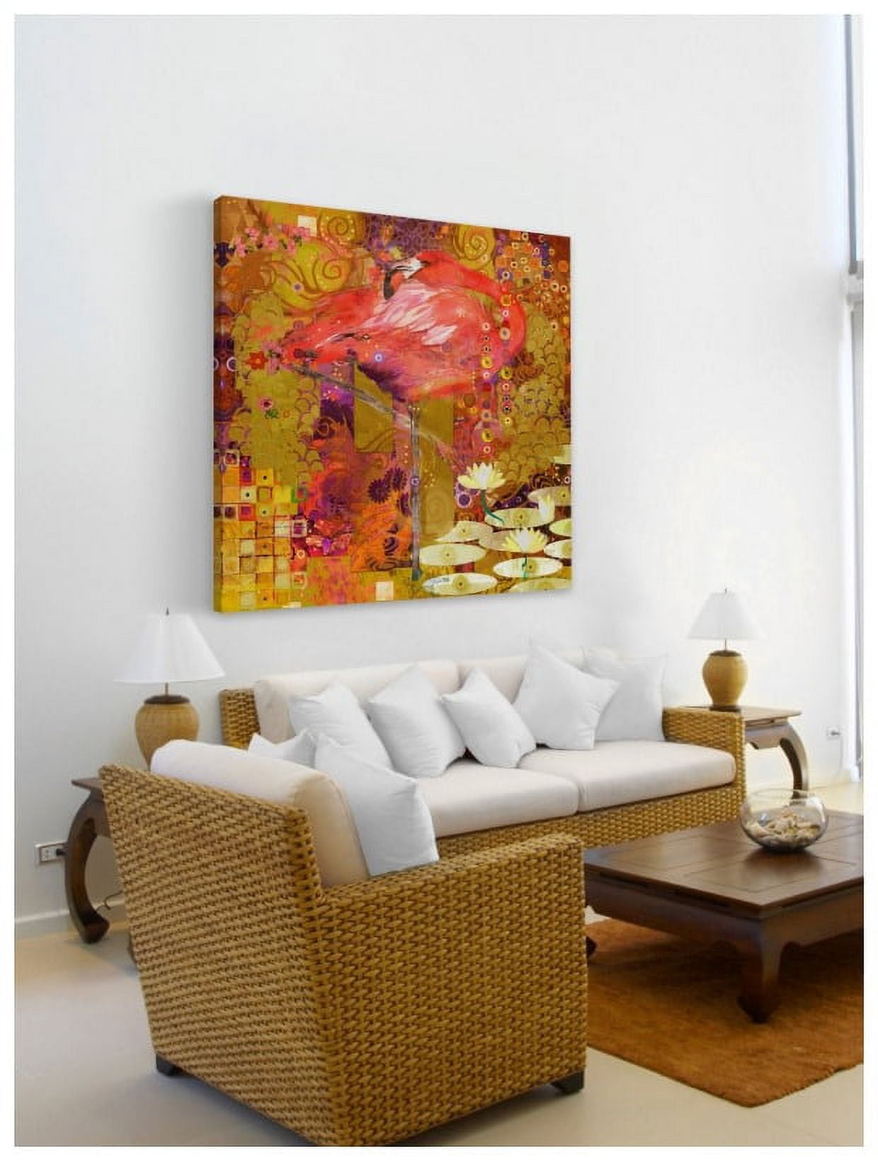 "Flamingo Mingle" Painting Print on Wrapped Canvas