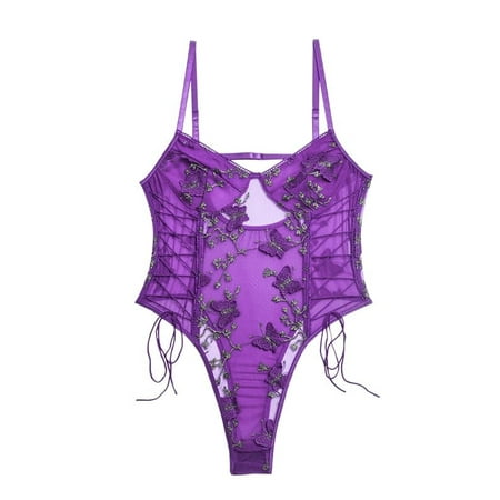 Sexy Women s Lingerie Deep V Neck Lace Bodysuit Bridal Lingerie Backless One Piece Teddy Body Suit Seductive and Elegant