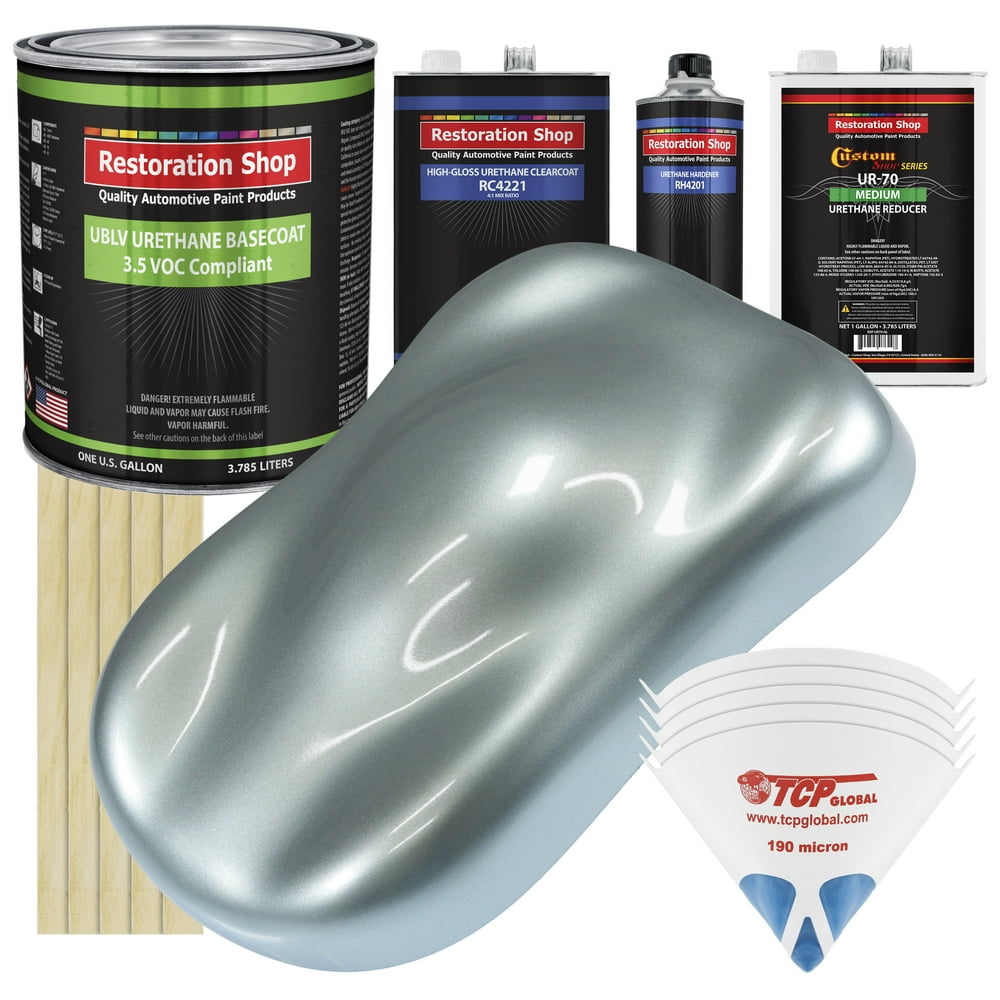 Silver Blue Metallic Gallon Kit Low VOC URETHANE BASECOAT Car Auto