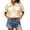 Beige, variant on Short Sleeved Peter Pan Collar Women Button Down Blouse Tops