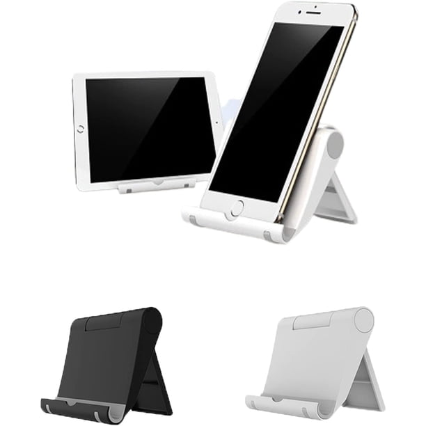 Soporte de escritorio de plástico ajustable plegable para tableta de 6-11 "compatible con iPhone 12 Pro Max 11 XS XR X Samsung Galaxy Note 20 Android todos los teléfonos inteligentes