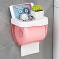 thumbnail image 4 of Caja de pañuelos de baño 2 en 1, soporte para teléfono y tableta, sin perforaciones, moderna, sólida, A++ Rosa S, 4 of 9