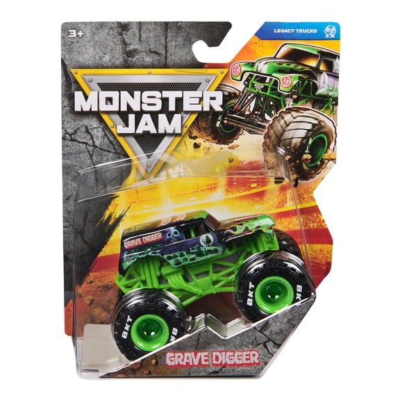 Monster Jam, Official Grave Digger Monster Truck, Die-Cast Vehicle, 1:64 Scale, Kids Toys for Boys Ages 3 and up