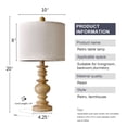 thumbnail image 6 of Oneach Farmhouse Table Lamp Set of 2 for Bedroom Living Room 20" Retro Resin Nightstands Bedside Lamps, 6 of 8