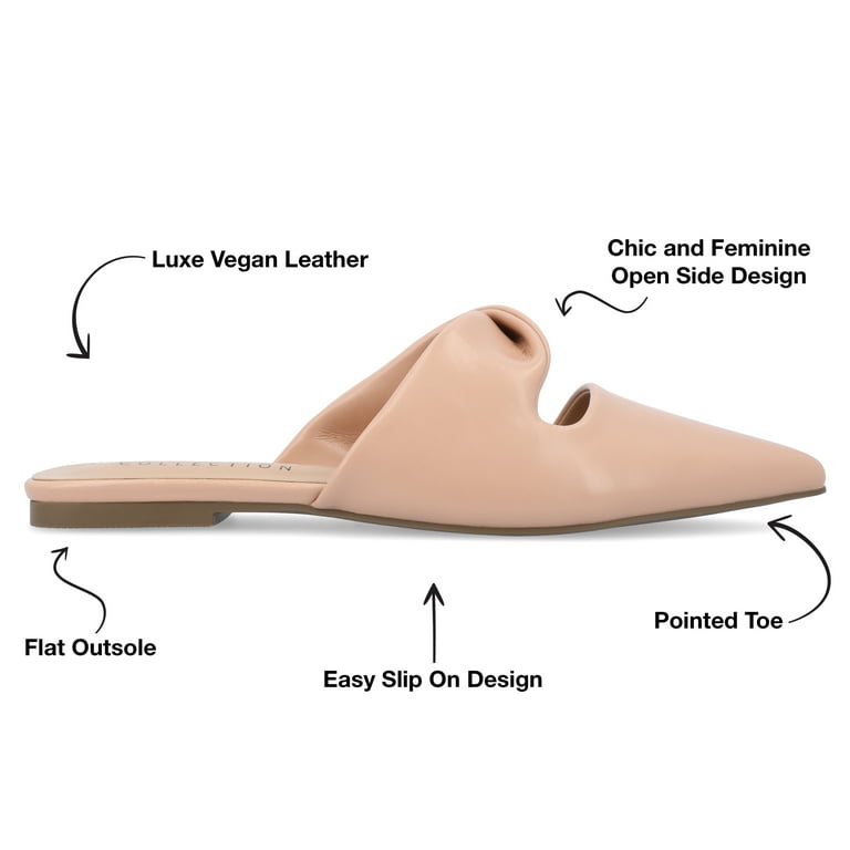 Journee Collection Womens Enniss Open Side Pointed Toe Mule Flats Walmart