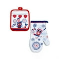 Mainstays Owl Kitchen Linen Set of 6 4 Kitchen Towels, Pot Holder