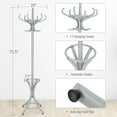 thumbnail image 4 of Giantex Coat Rack Free standing, Wooden Coat Rack Tree with 12 Hooks and Umbrella Stand, Entryway Hall Tree for Hats Clothes Handbags (Grey), 4 of 8