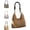Brown, variant on Handmade Woven Straw Tote Bag, Summer Beach Shoulder Handbag, Magnetic Closure Casual Travel Purse for Women