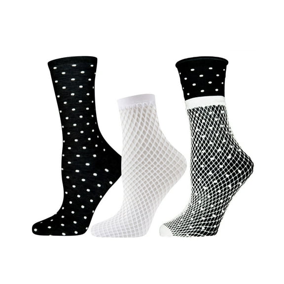 MeMoi Three-In-One Mix & Match Crew and Fishnet Socks - Mens - Male