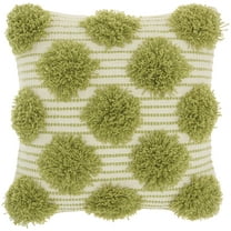 Mina Victory Life Styles Tufted Pom Poms 18"X18" Lime Indoor Throw Pillow
