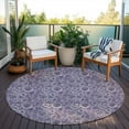 thumbnail image 6 of Addison Rugs Chantille Indoor/Outdoor Transitional Floral Purple Washable Round Rug, 8' x 8', 6 of 6