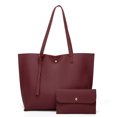 thumbnail image 2 of Moda mujer PU 2 piezas bolsas compuestas borla bolso de hombro monedero (rojo vino) Tmvgtek Para estrenar, 2 of 8