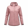 thumbnail image 5 of Windbreaker Jacket for Women Detachable Hooded Windproof and Waterproof Jacket with Pockets Solid Color Hooded Zip Up Casual Lightweight Hiking Travel Jackets, 5 of 6