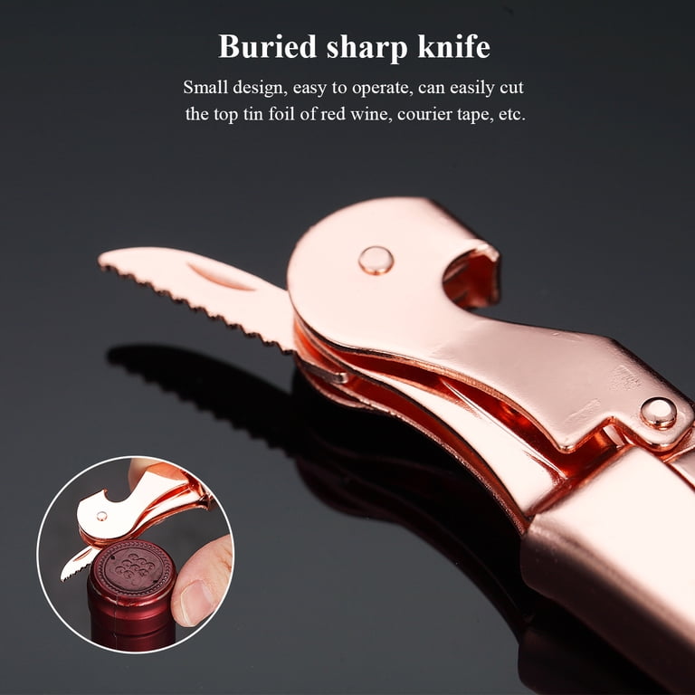 ReaNea Waiters Corkscrew Rose Gold Wine Bottle Opener with Foil
