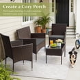 thumbnail image 5 of Homall 4 Pieces Patio Conversation Set Outdoor Furniture Rattan Chairs Wicker Seating with Cushion and Table Weather-resistant for Porch Garden Backyard, Brown /Gray, 5 of 8