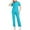 Scrub Sets for WomanA09 Sky Blue, variant on Mifsaly Scrubs for Women Set Doctors Nursing Scrubs Matching Outfits 2026 Soild Color Workwear Half Zip Short Sleeve Tops & High Waist Wide Leg Pants with Pockets XL