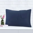 thumbnail image 3 of 300 Thread Count King Size Pillowcases Pillow Cases Covers Navy Blue Set of 2, 3 of 10