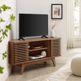 thumbnail image 2 of Bowery Hill 46" Laminate and Particleboard Corner TV Stand in Walnut, 2 of 9