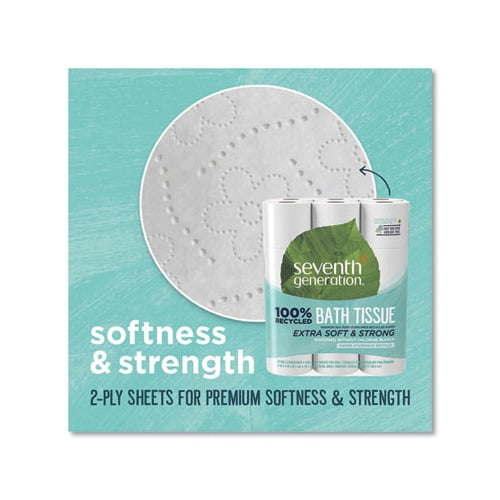 100% Recycled Bathroom Tissue Septic Safe, 2-Ply, White, 240 Sheets/Roll, 24/Pack, 2 Packs/Carton - 3