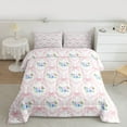 thumbnail image 2 of jejeloiu Vintage Baroque Flower Bedding Comforter Set,Girls Pink Bowknot Twin Comforter Sets,Flower Floral Bedding Set For Kids,Super Cozy Room Decor Reversible,2pcs, 2 of 8