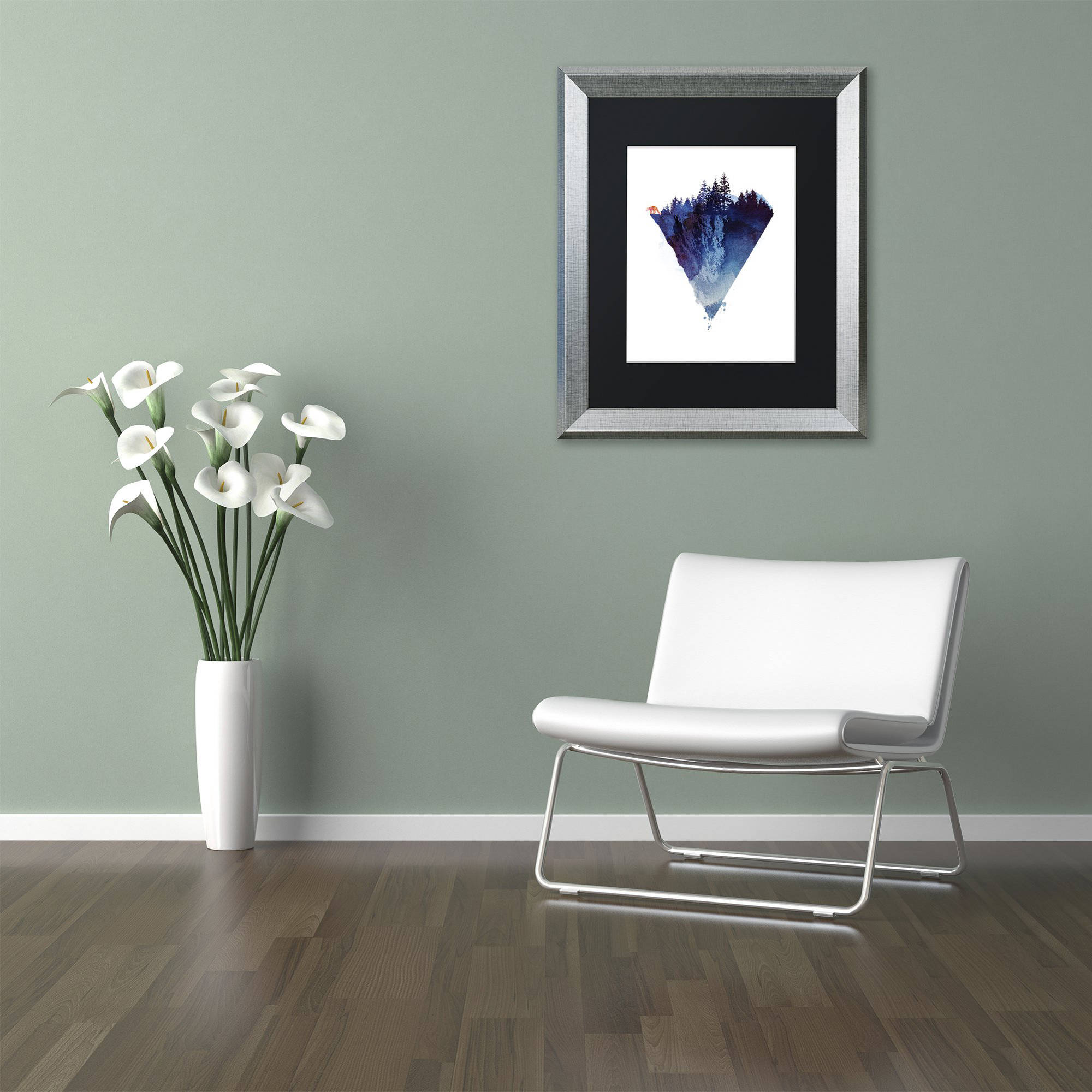 Trademark Fine Art 'Near To The Edge' Canvas Art by Robert Farkas, Black Matte, Silver Frame