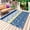 Yellow Blue, variant on Turquoise Floral Outdoor Rug 5x8 Ft - Reversible Patio Rug Outdoor Camping Rugs, Botanical Blossom Motif Boho Grey Stripes Indoor Outdoor Area Rugs, Non-Slip Outdoor Carpet Runner for Deck/Porch