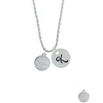 thumbnail image 2 of Delight Jewelry Stainless Steel Disc Real Heroes Teach Silvertone Script Initial Disc - K - Charm Necklace, 20"+3", 2 of 4