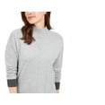 thumbnail image 2 of Karen Scott Women's Erin Cotton Colorblocked Mock Neck Sweater Charcoal Size X-Large, 2 of 3