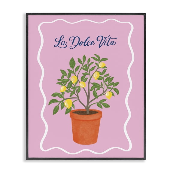 Stupell Industries Modern Dolce Vita Lemon Tree Black Framed Giclee Art, 11 x 14, by Be Ni La