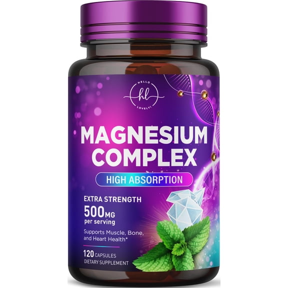 Magnesium Complex - 500mg Elemental Blend of Glycinate, Citrate, Malate & Oxide - Muscle, Bone, Heart Health & Sleep Support - High Absorption Magnesium Supplement, Bottled in USA - 120 Capsules