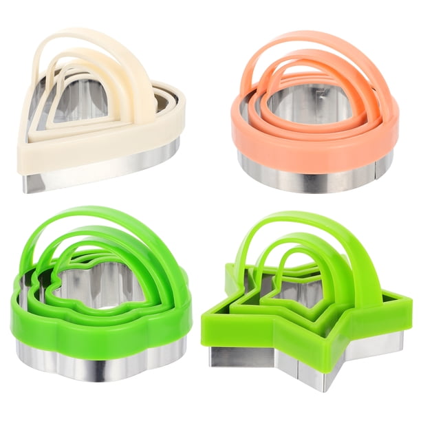 GOOHOCHY 12pcs cortadores de galletas de acero inoxidable moldes para hornear DIY con mango