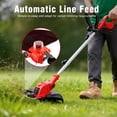 thumbnail image 6 of CATGOOD 4AH String Trimmer and Lawn Edger 2 in 1, 12" Cordless Weed Eater with Auto Line Feed, Weed Trimmer with 2 Batteries, Red, 6 of 11