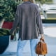 thumbnail image 4 of Chaqueta casual con botones de bolsillo de color sólido a la moda para mujer, abrigo de manga larga Fridja po1922, 4 of 5