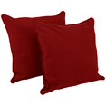 thumbnail image 2 of Coussins de Sol Carrés en Sergé Uni à Double Cordon de 25 Pouces avec Bourrures (Ensemble de 2), Rouge Rubis, 2 of 4