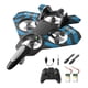 thumbnail image 1 of Avión de control remoto portátil, 2 velocidades, ajustable, helicóptero de , juguete volador para exteriores, aeronave de fija. Azul con 2 pilas, 1 of 7