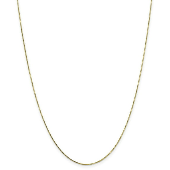 10K Yellow Gold necklace Box chain Pendant 24 in 0.5 mm