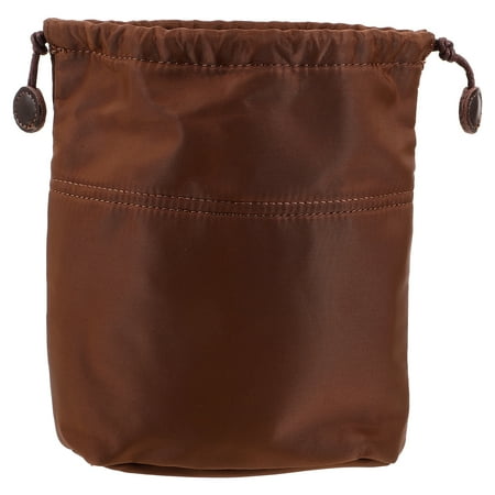 Coffee Nylon Purse Organizer Insert for Bucket Bag with Durable Lining and Shoulder