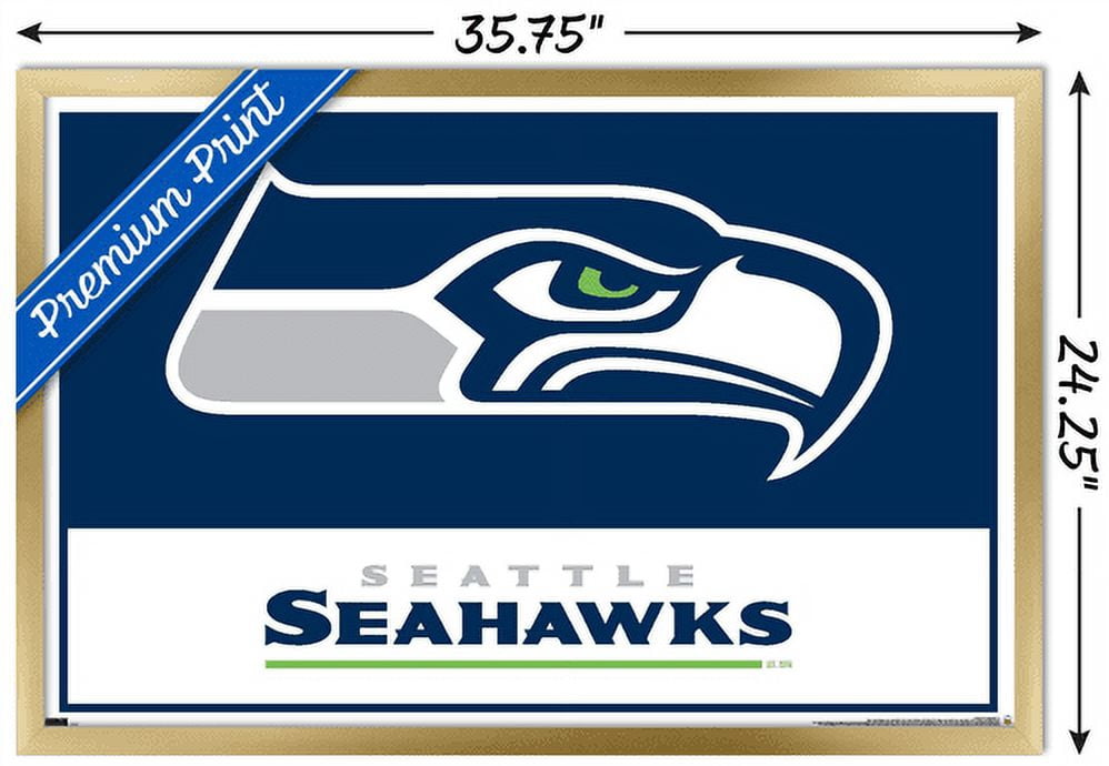 NFL Seattle Seahawks - Logo 21 Wall Poster, 22.375" x 34", Framed