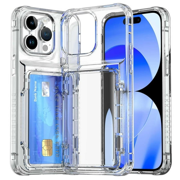 Funda TEKKU TPU Tarjetero iPhone 15 PRO Transparente