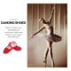 thumbnail image 3 of Hytrove 1Par Zapatillas De Ballet Rojas Con Banda Elástica Para Danza Antideslizantes Y Duraderas, 3 of 6