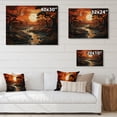 thumbnail image 4 of Designart "African Aura in a Sunset Riverforest" Landscapes Print on Natural Pine Wood, 4 of 5