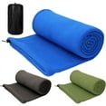 thumbnail image 2 of Portable Sleeping Bag Liner Microfiber Fleece Travel Sheet Sleep Sack Zippered Camping Blanket for Outdoor Camping Tent Bed, 2 of 9