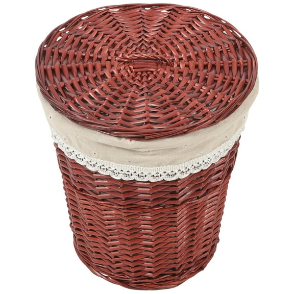 HEMOTON Brown Wicker Laundry Basket Large Capacity Multifunctional Storage for 14.5 in
