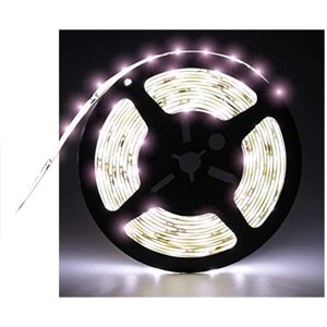 Tasodin Water-Resistance IP65, 12V Waterproof Flexible LED Strip Light, 16.4ft/5m Cuttable LED Light Strips, 300 Units 3528 LEDs Lighting String, LED Tape(White) Power Adapter not Included