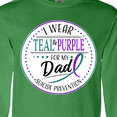 thumbnail image 4 of Inktastic Suicide Prevention- I Wear Teal and Purple for My Dad Long Sleeve T-Shirt, 4 of 5