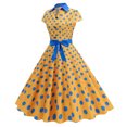 thumbnail image 4 of Offre à Durée Limitée Iumwxz Robe à Col à Revers à Manches Courtes pour Femmes Fermeture Éclair Boutons Robe Rétro à Volants avec Ceinture Robes à Pois Robes pour Femmes Robe Habillée pour Porter par-Dessus, 4 of 9