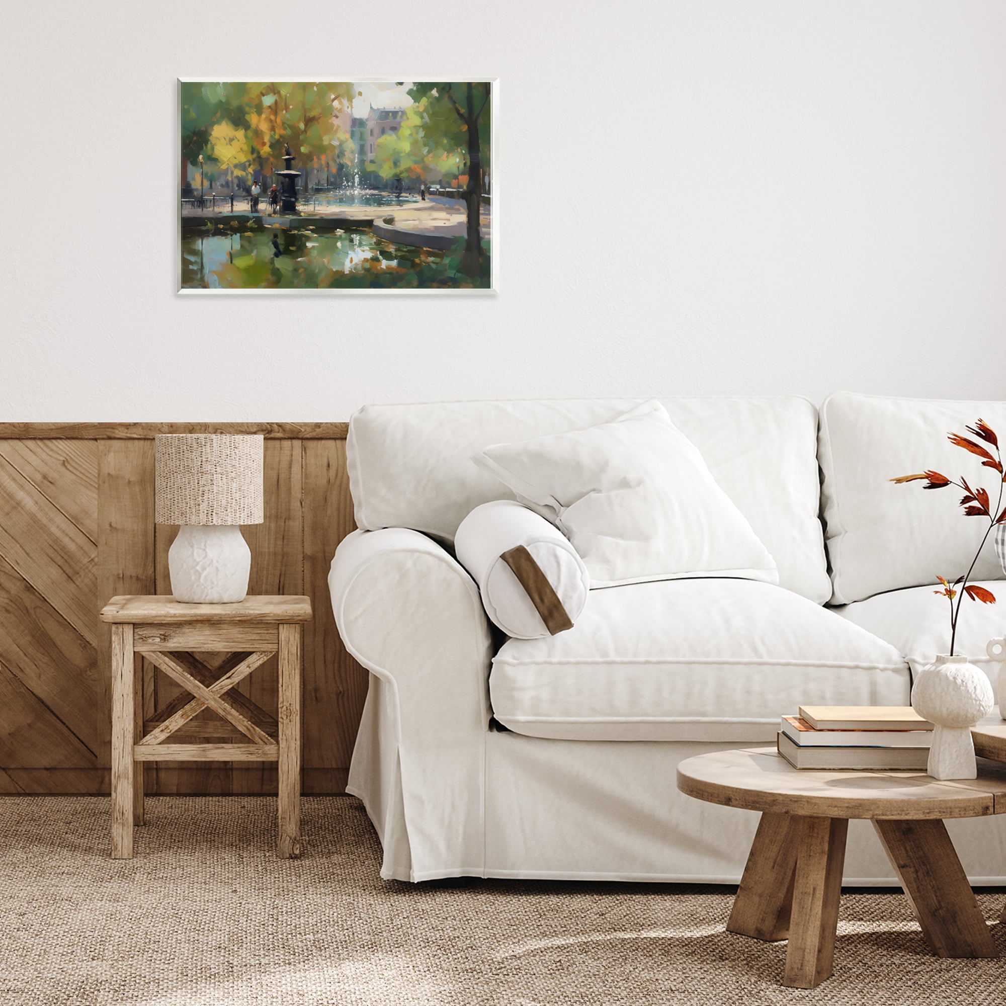 Stupell Industries Autumn Reflections at Park Fountain Wall Plaque Art, design by Creative Studio